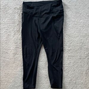 Fabletics Black High-Waist Leggings Crop Length